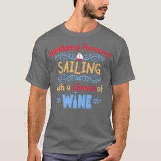 T-shirt Été Nautique Voile Lac Design de vin