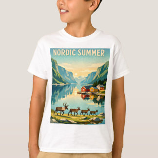 T-shirt Été nordique – Voyages vintage dans les fjords sca