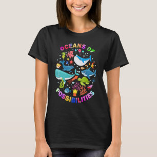 T-shirt Été Océans De Possibilités Lecture D'Animaux De Me