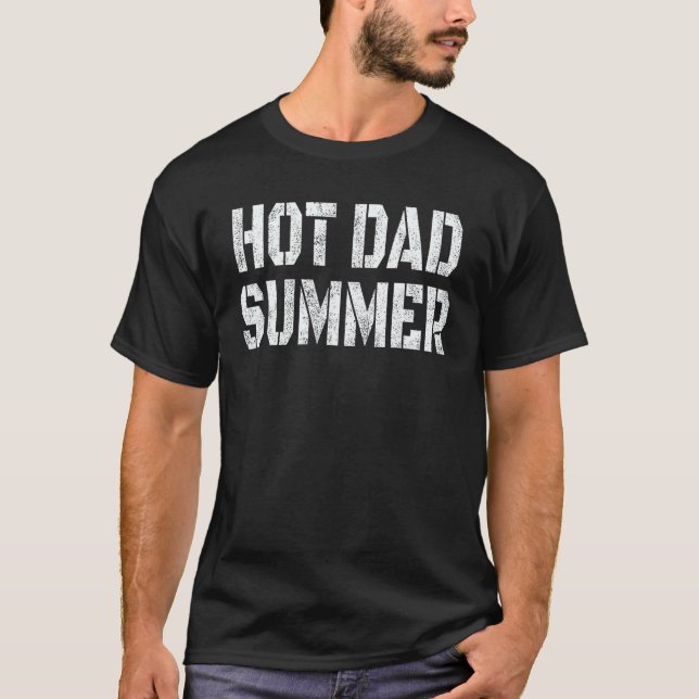 T-shirt Été Papa Chaud, Cadeau De Fête Du Père, Cadeau Pou (Devant)
