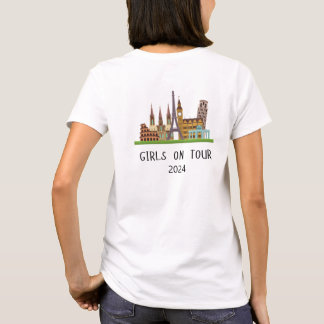T-SHIRT ETÉ PERSONNALISABLE EUROPE VACANCES FILLES EN VISI