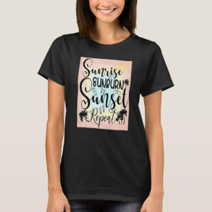T-shirt Été Plage Vacances & Sunrise Sunburn Sunset Rep