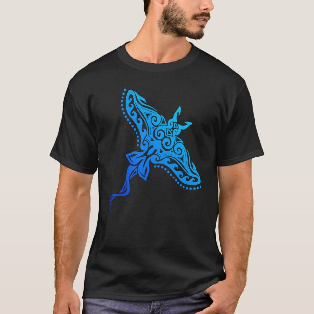 T-shirt Été polynésien de tatouage hawaïen tribal Stingray (Devant)