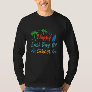 T-shirt été vintage heureux dernier jour de la saison scol