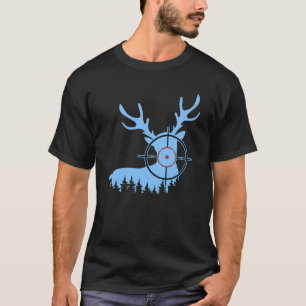 T-shirt Étendue de chasse au cerf silhouette   Croix de vi