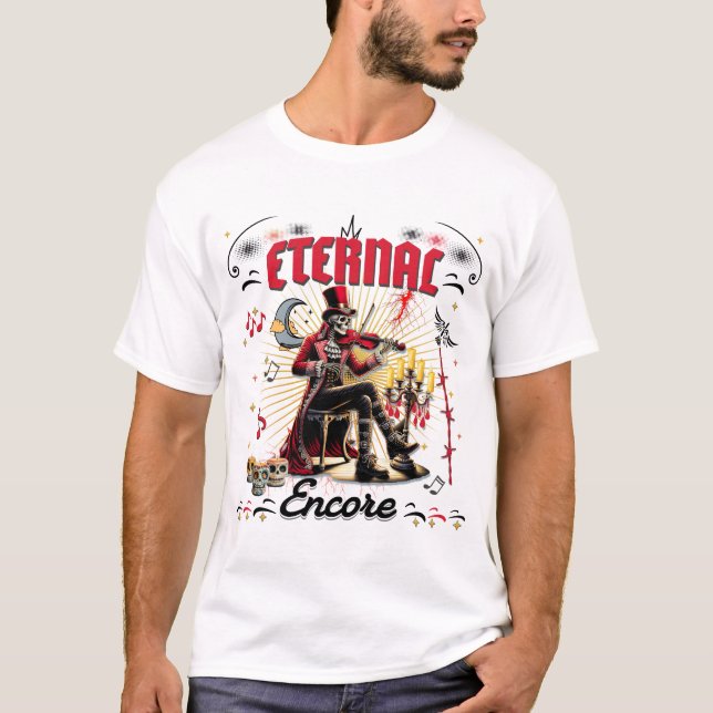 T-shirt Eternal Encore Skeleton Jouer au violon (Devant)