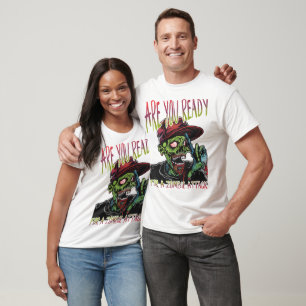T-shirt Êtes-vous prêts   Chemises drôles de couple zombie
