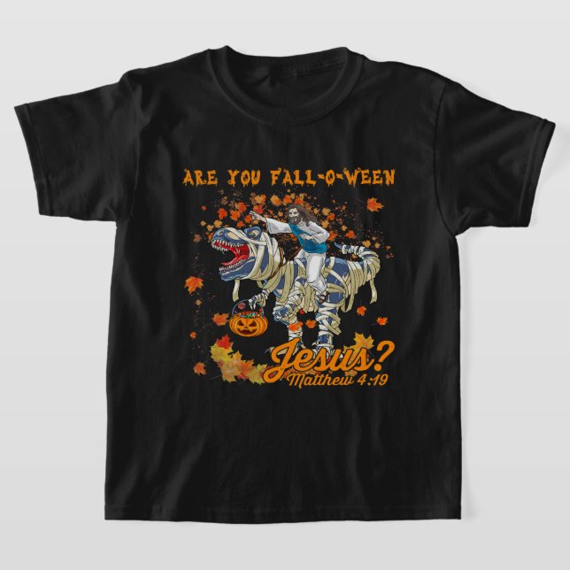 T-shirt Êtes-Vous Tombé O Ween Jésus Matthieu 4 19 Hallowe (Poser)
