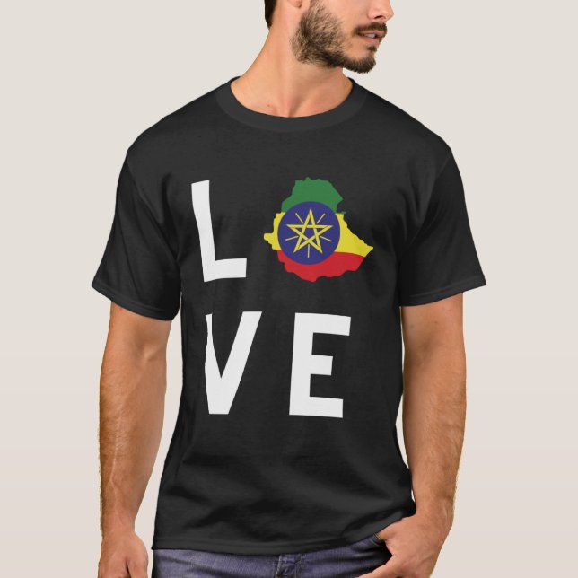 T-shirt Ethiopian Habesha Love Style Short Sleeve (Devant)
