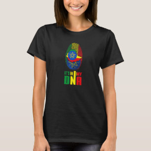 T-shirt Éthiopie C'est dans mon Adn Carte du drapeau éthio