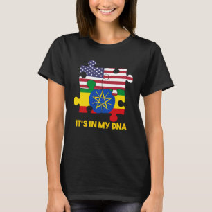 T-shirt Éthiopie Éthiopiens Afrique Drapeau Fier ADN Améri