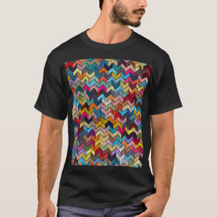 T-shirt Ethnic Tribal Brodé Géométrique