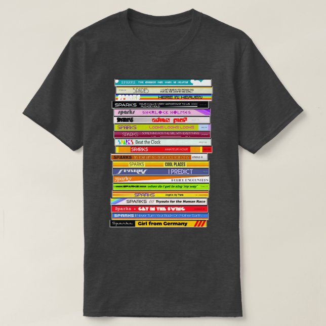 T-shirt Étincelle La Stack De CD Rétro Singles (Design devant)