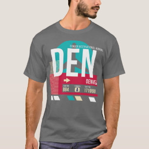 T-shirt Étiquette à bagages Denver Colorado DEN Airport Co