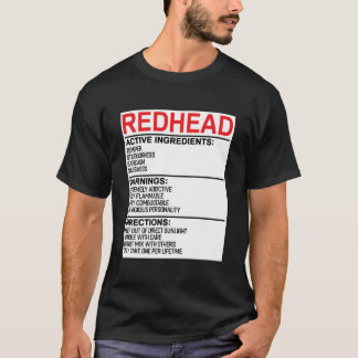 T-shirt Étiquette d'avertissement à tête rouge Humour à tê