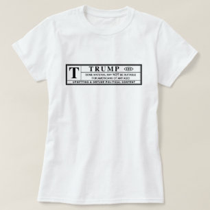 T-shirt Étiquette d'avertissement Donald Trump