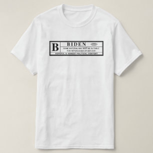 T-shirt Étiquette d'avertissement Joe Biden