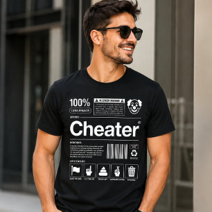 T-shirt Étiquette d'avertissement pour tricheur Humour de