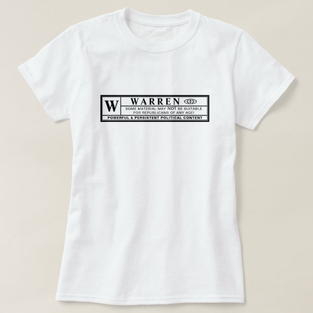 T-shirt Étiquette d'avertissement Warren (Design devant)