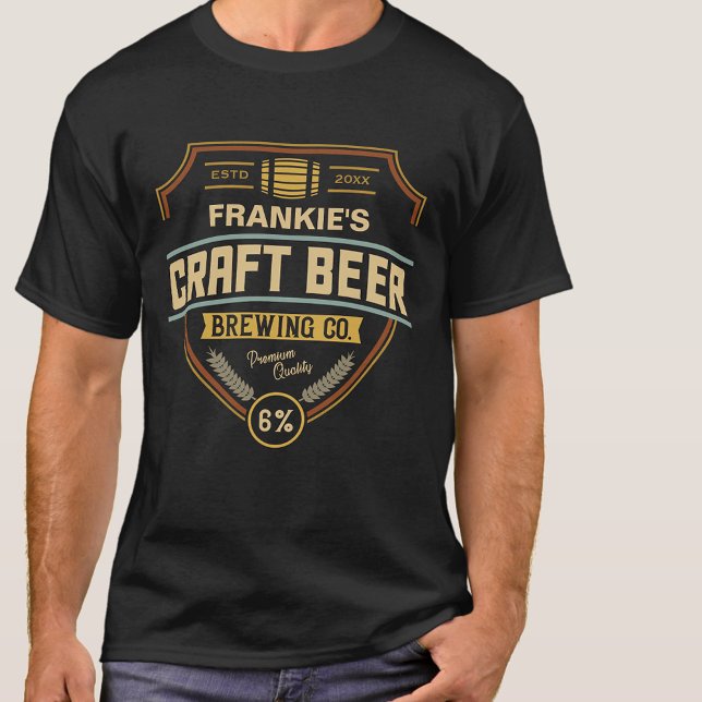 T-shirt Étiquette de bière artisanal personnalisé brasseri (Créateur téléchargé)