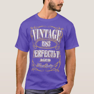 T-shirt Étiquette de bouteille d'anniversaire vintage 1983