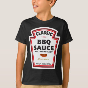 T-shirt Étiquette de bouteille de sauce Clic Bbq drôle de 