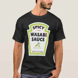 T-shirt Étiquette de bouteille de sauce wasabi épicée pour