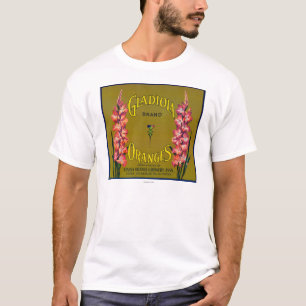T-shirt Étiquette de caisse d'agrume de marque de Gladiol