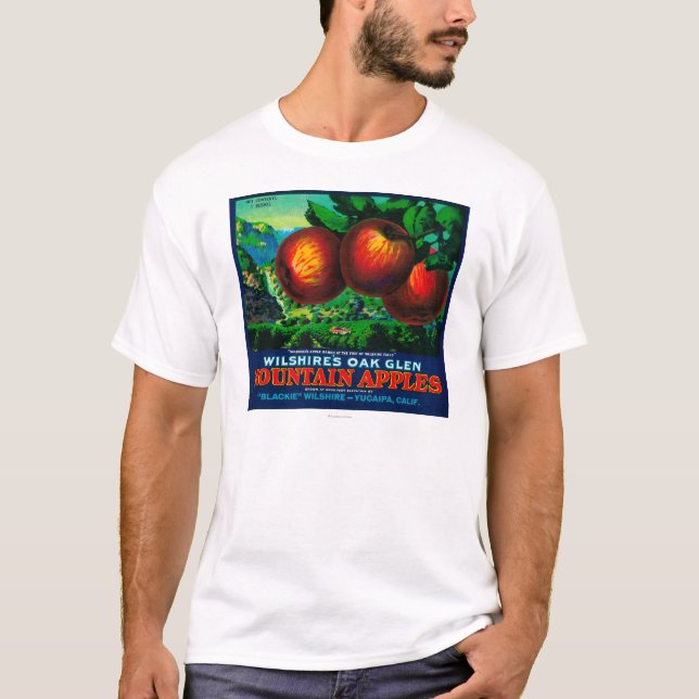 T-shirt Étiquette de caisse d'Apple de gorge du chêne de (Devant)