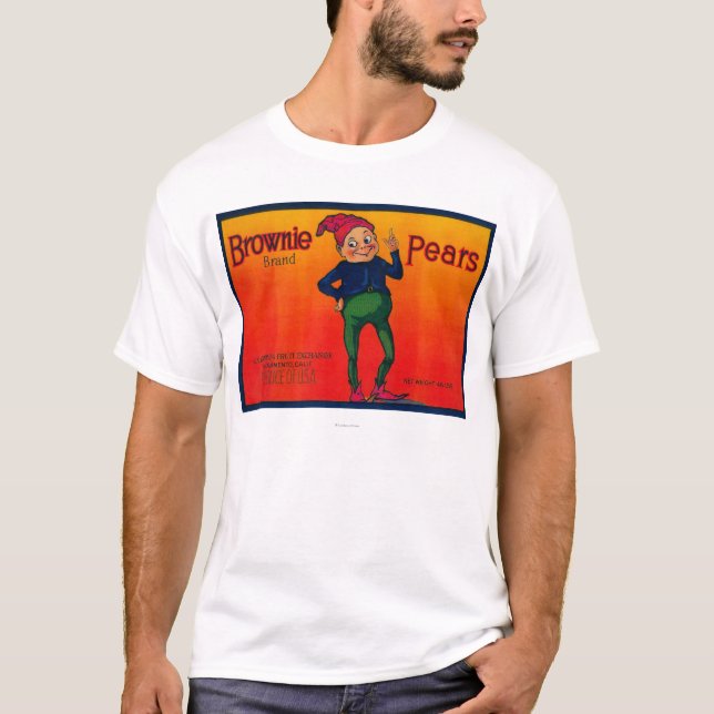 T-shirt Étiquette de caisse de poire de "brownie" (Devant)