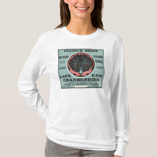 T-shirt Étiquette de canneberge de marque de paon de Cape