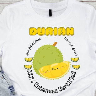 T-shirt Étiquette de fruit Durian cueillie à la main