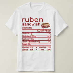 T-shirt Étiquette de la valeur nutritive