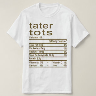 T-shirt Étiquette de la valeur nutritive