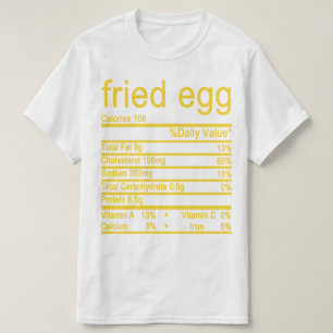 T-shirt étiquette de la valeur nutritive