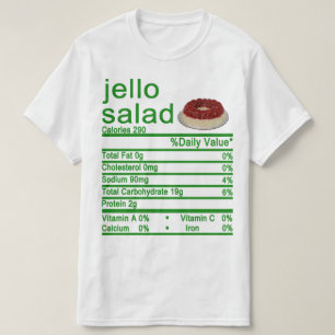 T-shirt Étiquette de la valeur nutritive