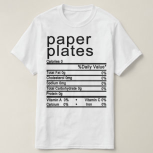 T-shirt Étiquette de la valeur nutritive