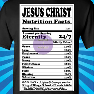 T-shirt Étiquette de la valeur nutritive - Christian