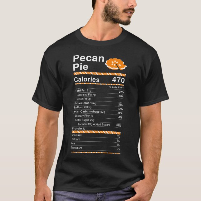T-shirt Étiquette de la valeur nutritive de la tarte au ca (Devant)