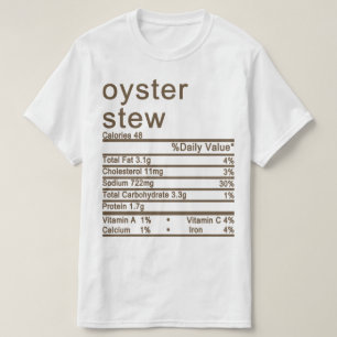 T-shirt étiquette de la valeur nutritive du ragoût d'hu