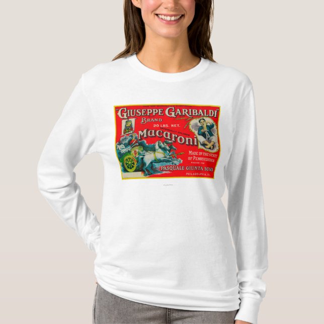 T-shirt Étiquette de macaronis de Giuseppe Garibaldi (Devant)