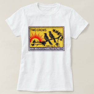 T-shirt Étiquette de match de corneilles du cru deux