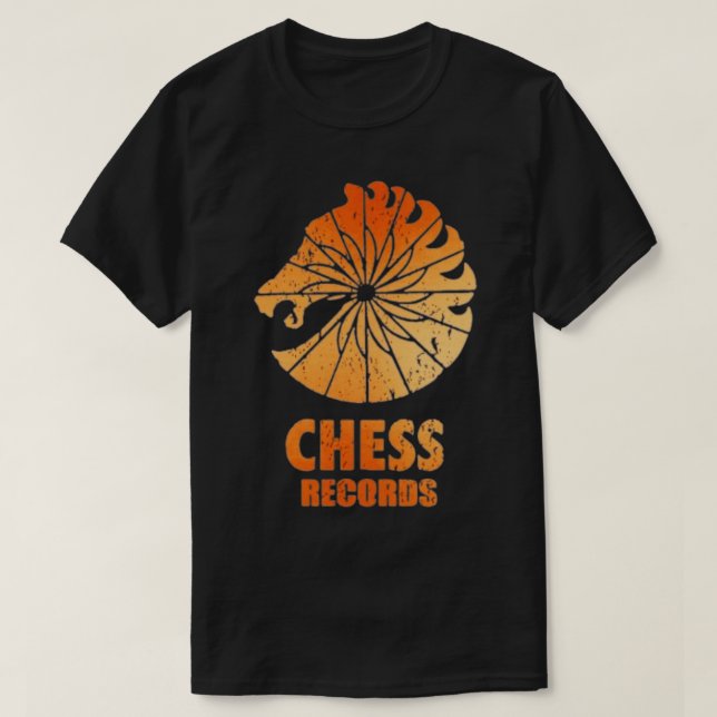 T-shirt Étiquette de musique du disque d'échecs (Design devant)