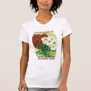 T-shirt Étiquette de paquets de graines de géranium