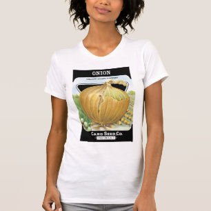 T-shirt Étiquette de paquets de semences d'oignon