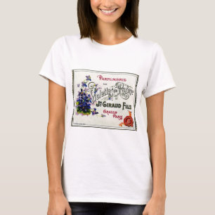 T-shirt Étiquette de parfum violette française