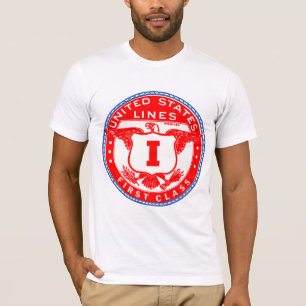 T-shirt Étiquette de première classe des lignes des États-