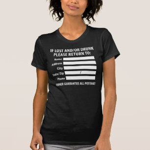 T-shirt Étiquette de retour perdu/bu