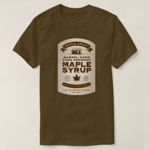 T-shirt Étiquette de sirop d'érable âgé par baril de