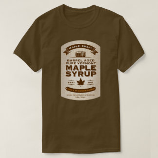 T-shirt Étiquette de sirop d'érable âgé par baril de